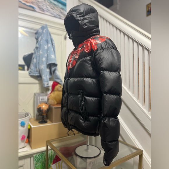 EUC Men’s Medium Marcelo Burlon County Of Milan Hooded Snake Print Down Jacket - Picture 7 of 16